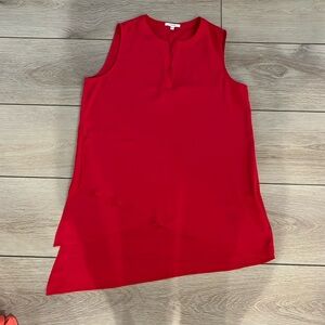 Red Dressy Asymmetrical Sleeveless Top